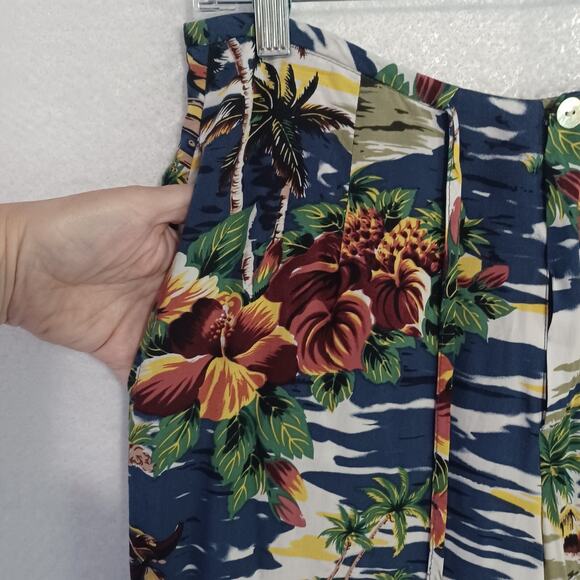 Hilo Hattie Hawaiian Original Cropped Pants Women’s Size S Tropical Print Woven - Picture 5 of 10